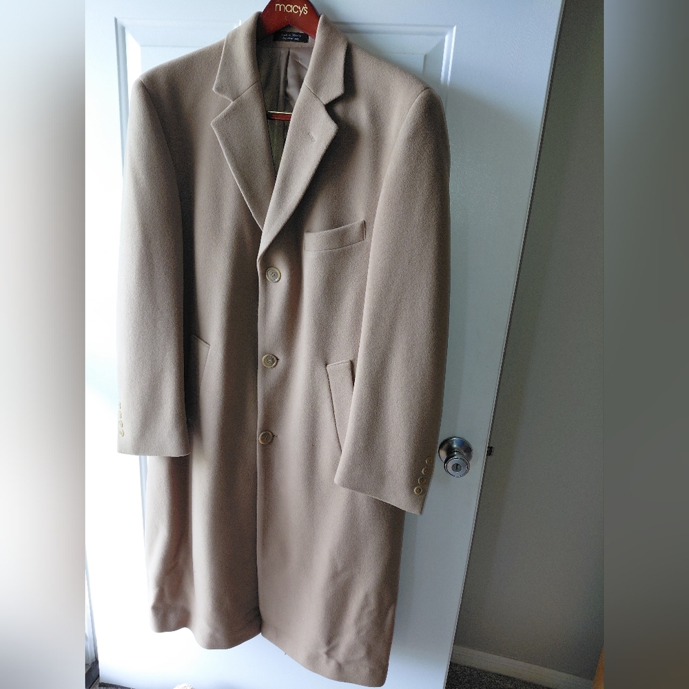 Men's Camel Wool Pea Coat by Macy's